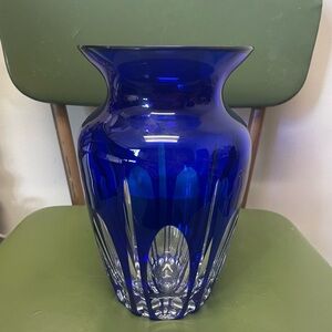 Cobalt Blue Block Crystal Vase